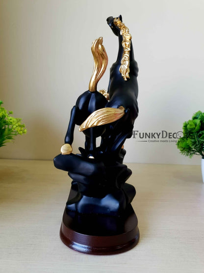 Horses Sculpture In Black And White Decorative Showpiece- Funkydecors Figurines