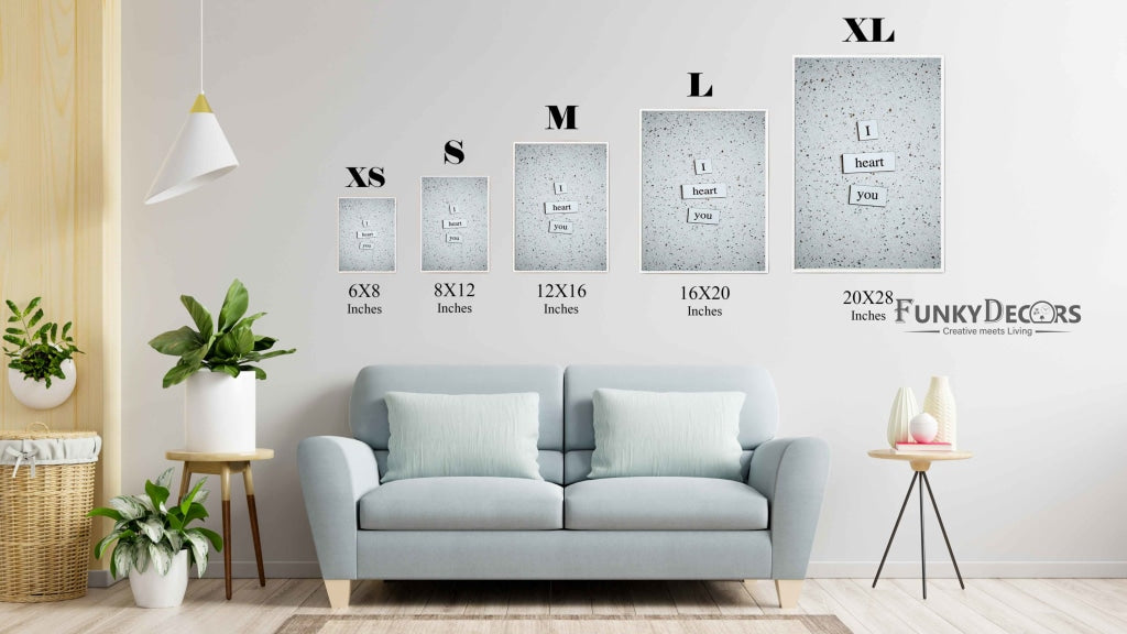 I Heart You - Love Quotes Art Frame For Wall Decor- Funkydecors Posters Prints &amp; Visual Artwork