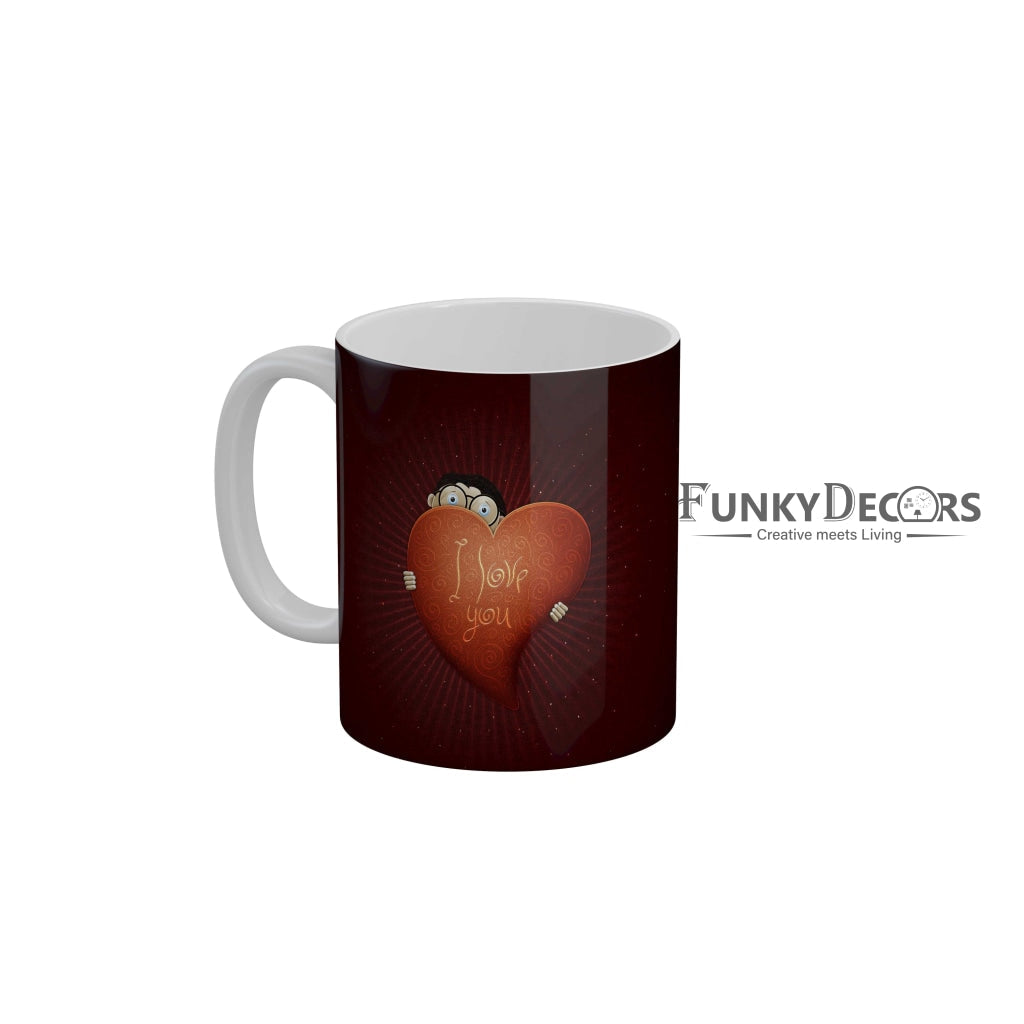 I Love You Cute Ceramic Coffee Mug 350 ml-FunkyDecors