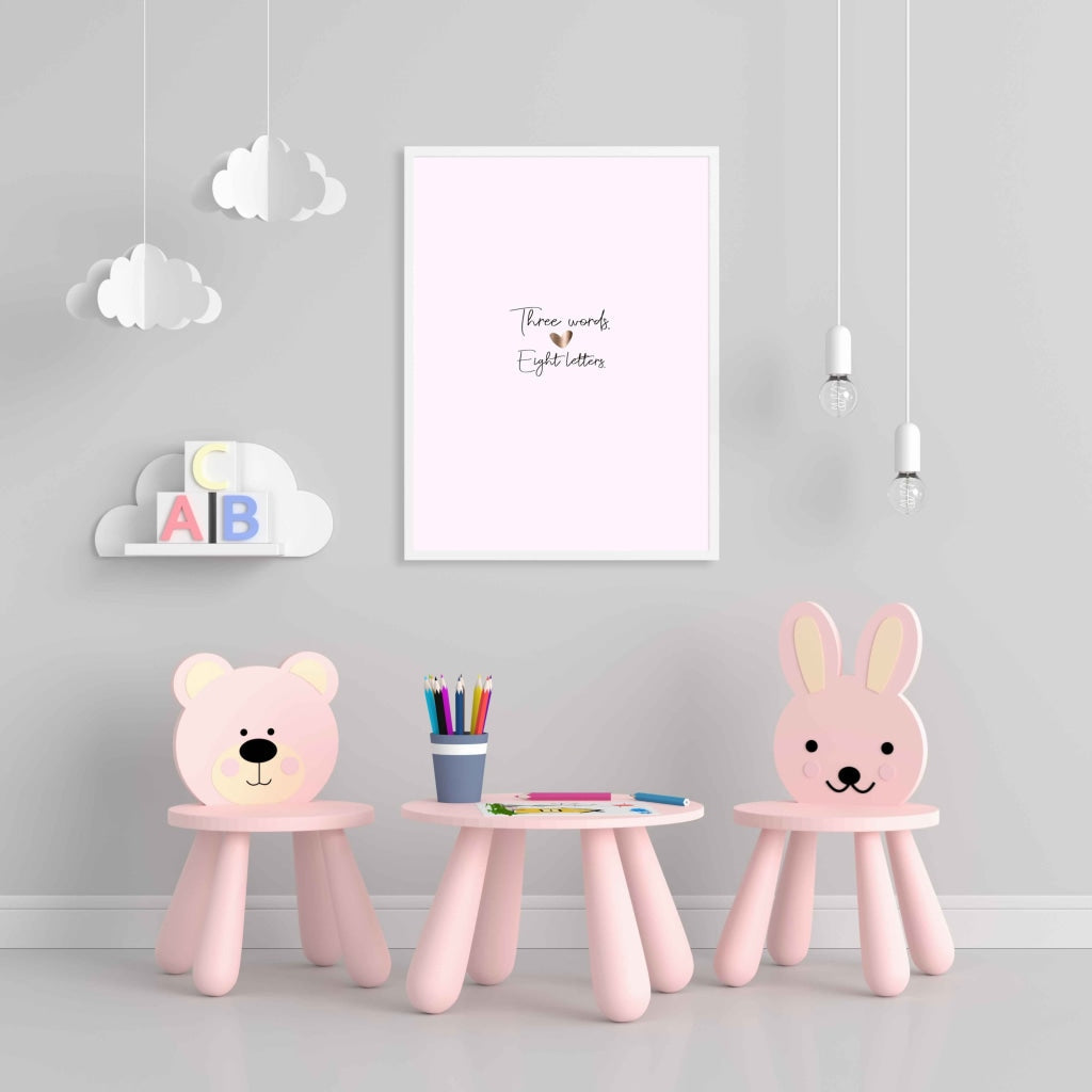 I Love You - Quotes Art Frame For Wall Decor- Funkydecors Xs / White Posters Prints &amp; Visual Artwork