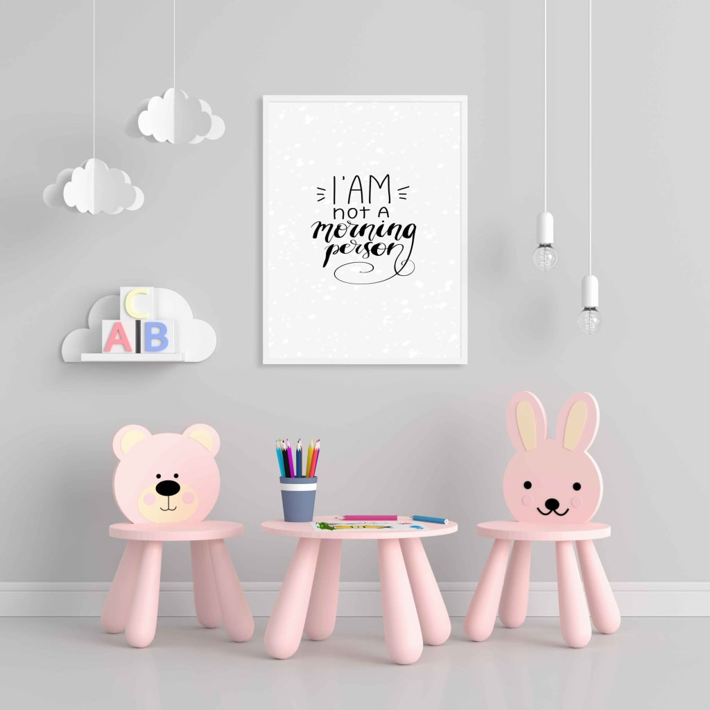 Im Not A Morning Person - Funky Quotes Art Frame For Wall Decor- Funkydecors Xs / White Posters