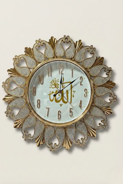 islamic wall decor allah calligraphy gold crystal islamic wall clock india