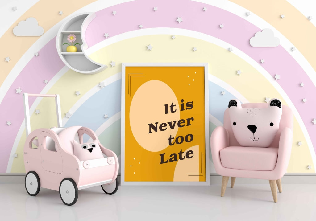 It Is Never Too Late - Inspirational Quotes Art Frame For Wall Decor- Funkydecors Xs / White Posters