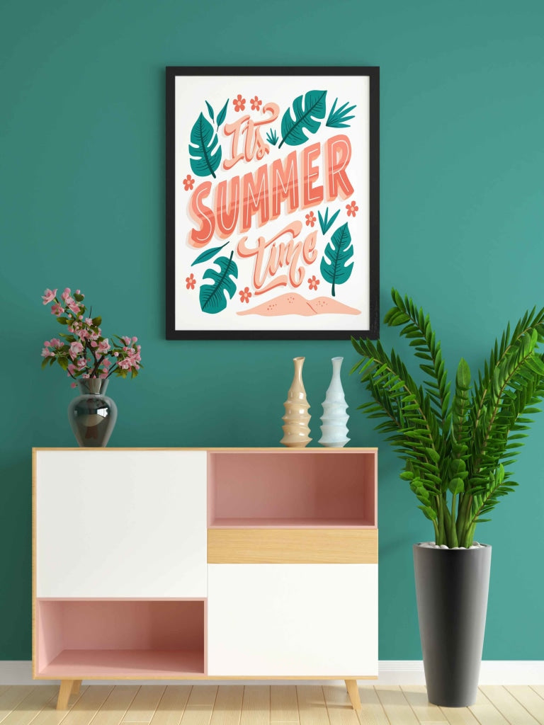 Its Summer Time - Motivation Quotes Art Frame For Wall Decor- Funkydecors Xs / Black Posters Prints