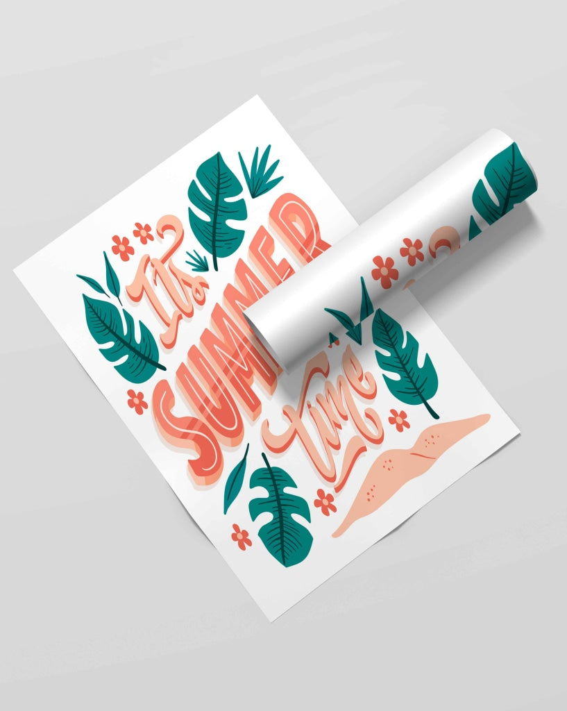 Its Summer Time - Motivation Quotes Art Frame For Wall Decor- Funkydecors Xs / Roll Posters Prints &amp;