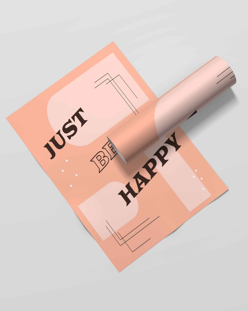 Just Be Happy - Inspirational Quotes Art Frame For Wall Decor- Funkydecors Xs / Roll Posters Prints