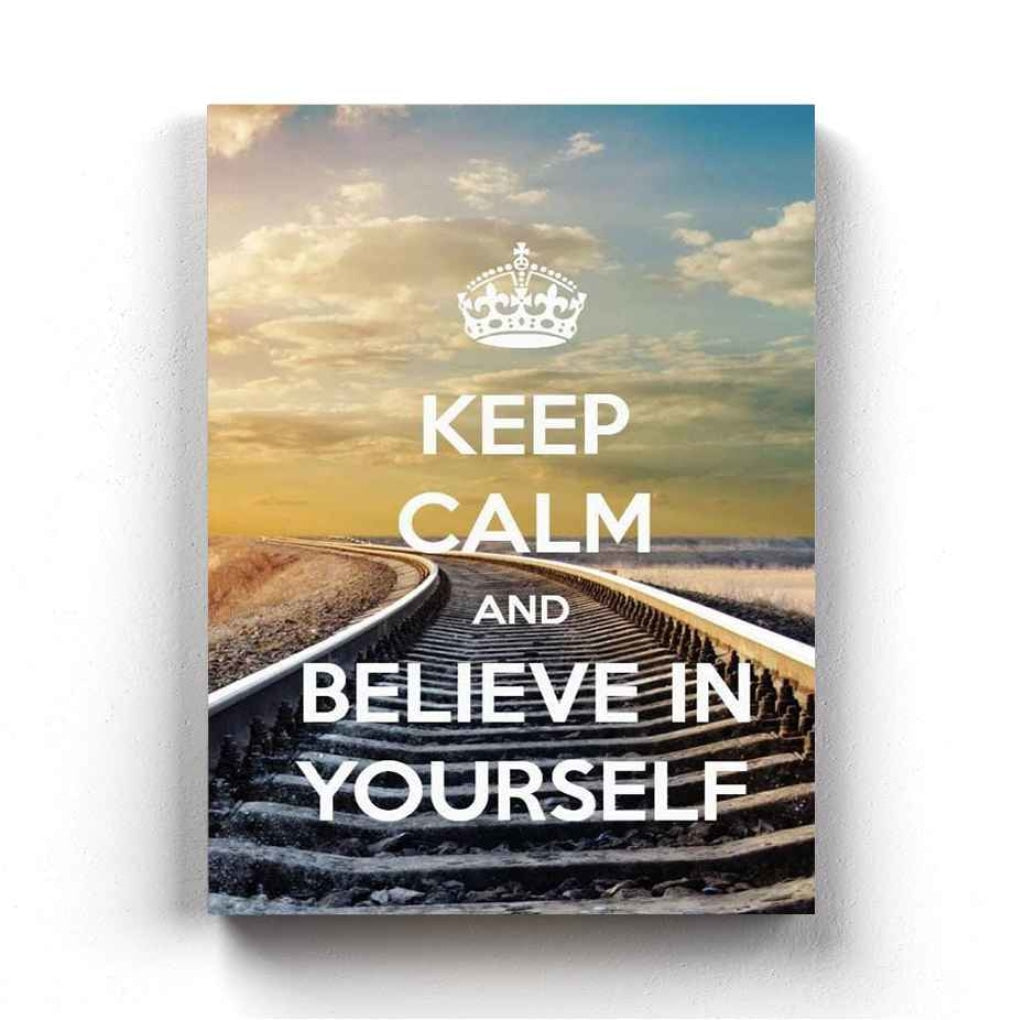 Keep Calm And Believe In Yourself - Motivational Quotes Art Frame For Wall Decor- Funkydecors Xs /