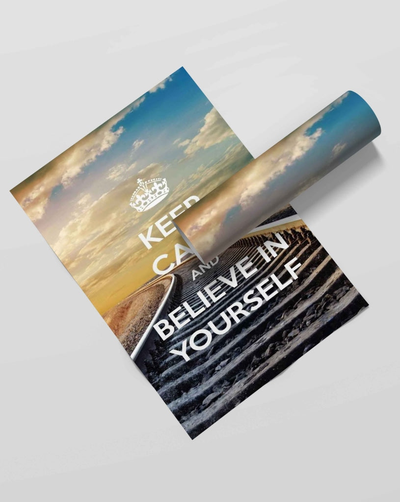 Keep Calm And Believe In Yourself - Motivational Quotes Art Frame For Wall Decor- Funkydecors Xs /