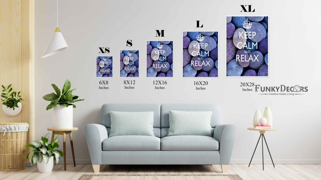 Keep Calm And Relax - Motivational Quotes Art Frame For Wall Decor- Funkydecors Posters Prints &amp;