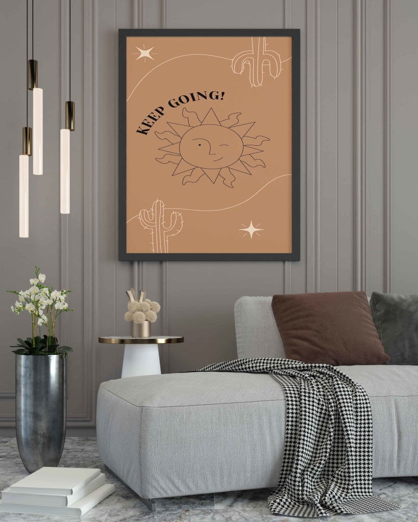 Keep Going - Minimal Art Frame For Wall Decor- Funkydecors Xs / Black Posters Prints &amp; Visual