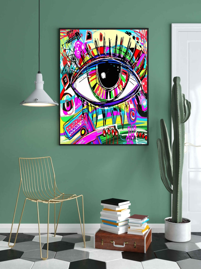 Keep Looking Up Pop Art Frame For Wall Decor- Funkydecors Xs / Black Posters Prints & Visual Artwork