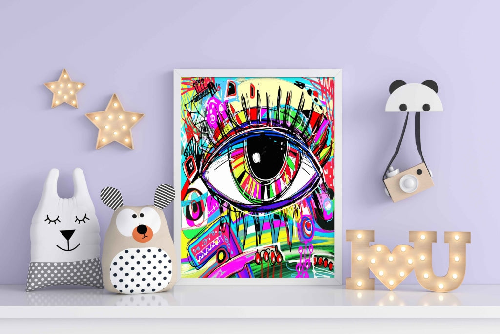 Keep Looking Up Pop Art Frame For Wall Decor- Funkydecors Xs / White Posters Prints &amp; Visual Artwork
