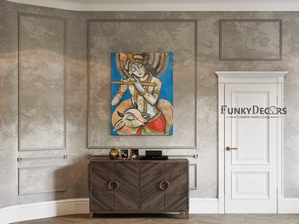 Krishna - Spiritual Art Frame For Wall Decor- Funkydecors Posters Prints &amp; Visual Artwork