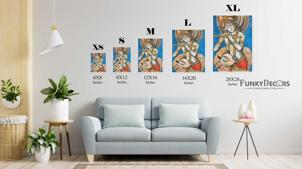 Krishna - Spiritual Art Frame For Wall Decor- Funkydecors Posters Prints & Visual Artwork