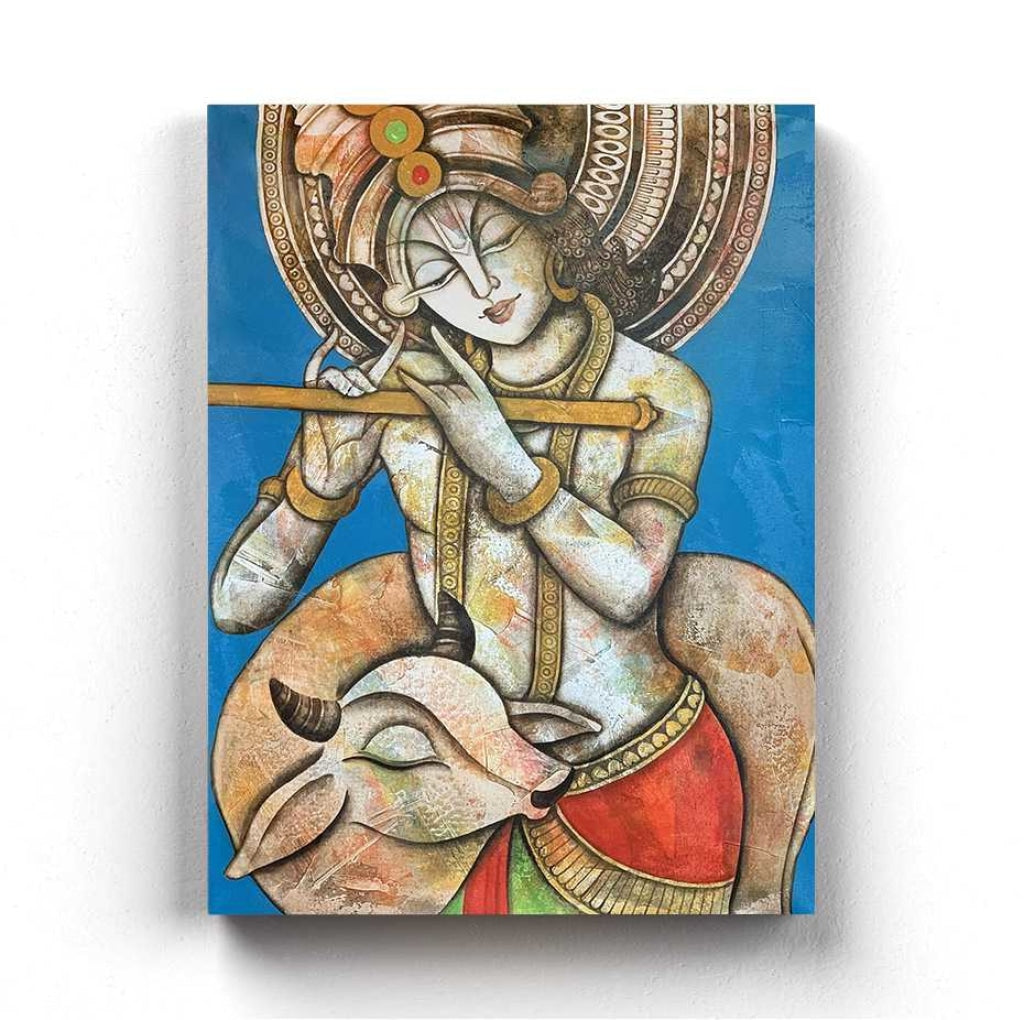 Krishna - Spiritual Art Frame For Wall Decor- Funkydecors Xs / Canvas Posters Prints &amp; Visual