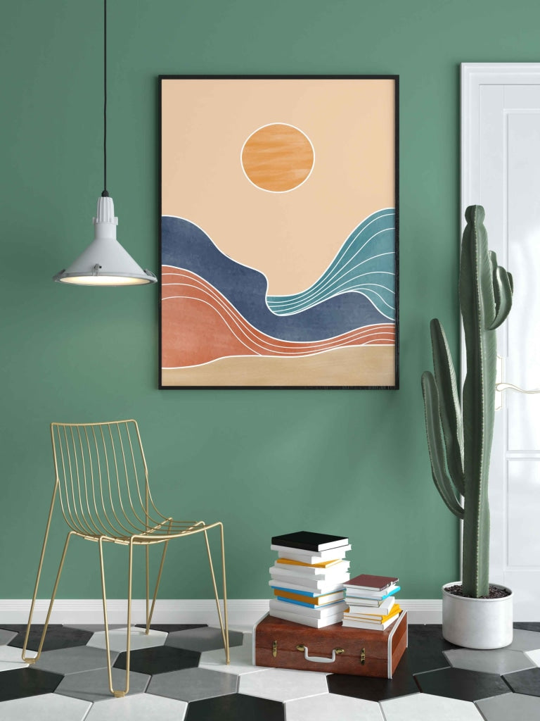 Land Of Curves - Abstract Art Frame For Wall Decor- Funkydecors Xs / Black Posters Prints &amp; Visual
