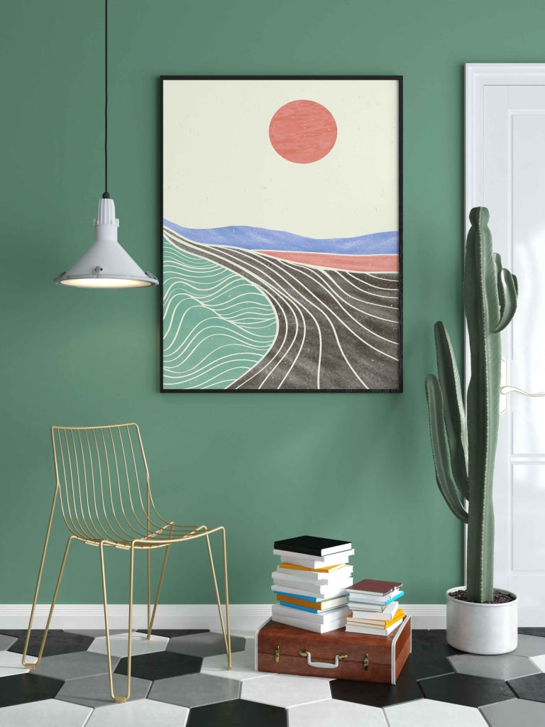 Land Of Curves - Abstract Art Frame For Wall Decor- Funkydecors Xs / Black Posters Prints & Visual