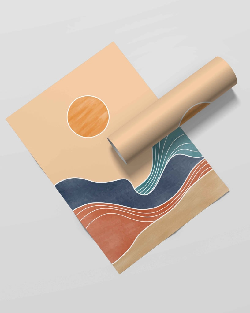 Land Of Curves - Abstract Art Frame For Wall Decor- Funkydecors Xs / Roll Posters Prints &amp; Visual
