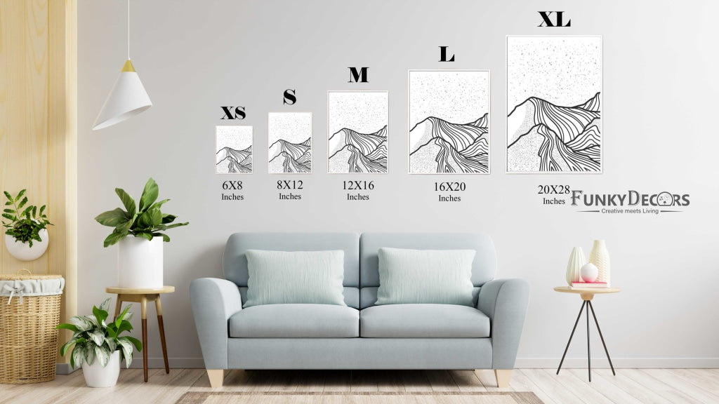 Land Of Lines Achromatic Art Frame For Wall Decor- Funkydecors Posters Prints & Visual Artwork