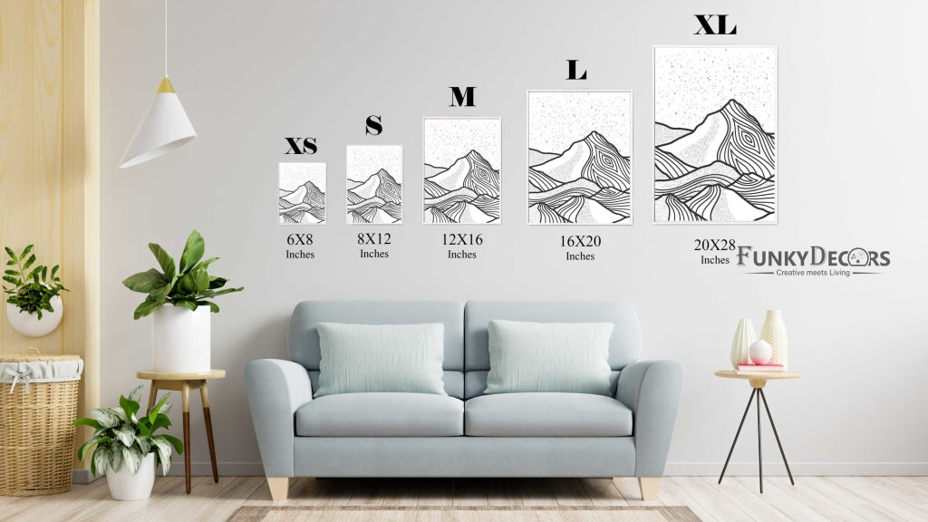 Land Of Lines Achromatic Art Frame For Wall Decor- Funkydecors Posters Prints & Visual Artwork