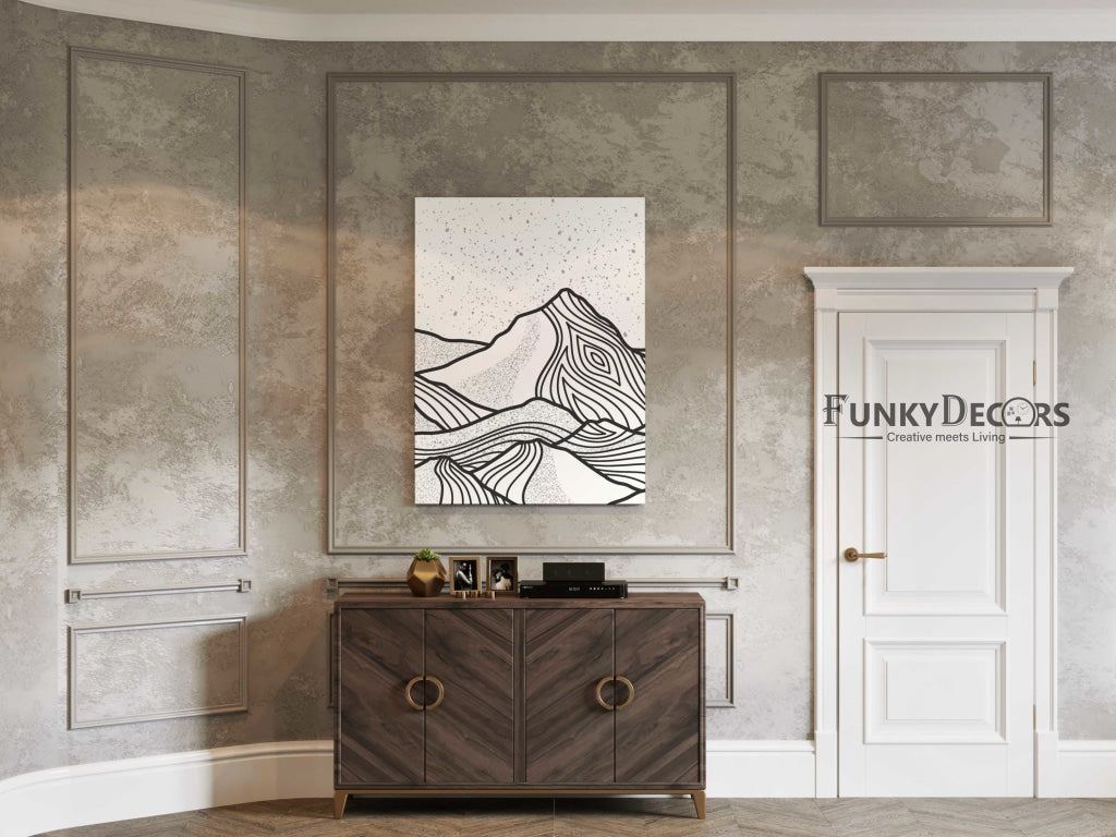 Land Of Lines Achromatic Art Frame For Wall Decor- Funkydecors Posters Prints &amp; Visual Artwork