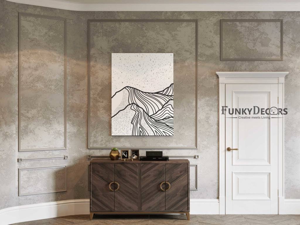Land Of Lines Achromatic Art Frame For Wall Decor- Funkydecors Posters Prints & Visual Artwork