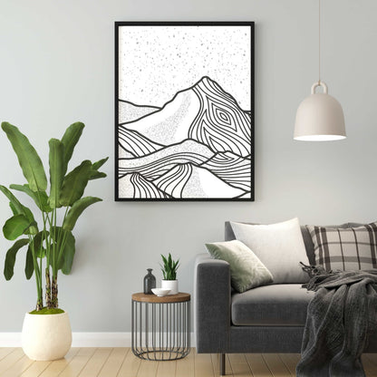 Land Of Lines Achromatic Art Frame For Wall Decor- Funkydecors Xs / Black Posters Prints & Visual