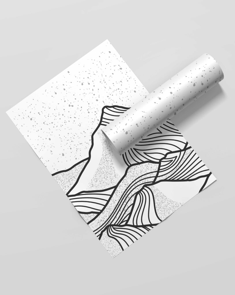 Land Of Lines Achromatic Art Frame For Wall Decor- Funkydecors Xs / Roll Posters Prints &amp; Visual