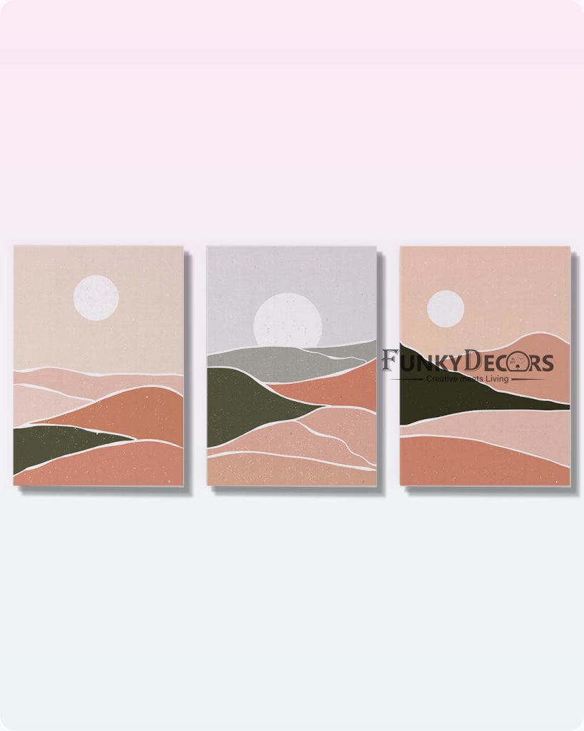 Land Of Shades - Abstract 3 Panels Art Frame For Wall Decor- Funkydecors Posters Prints &amp; Visual