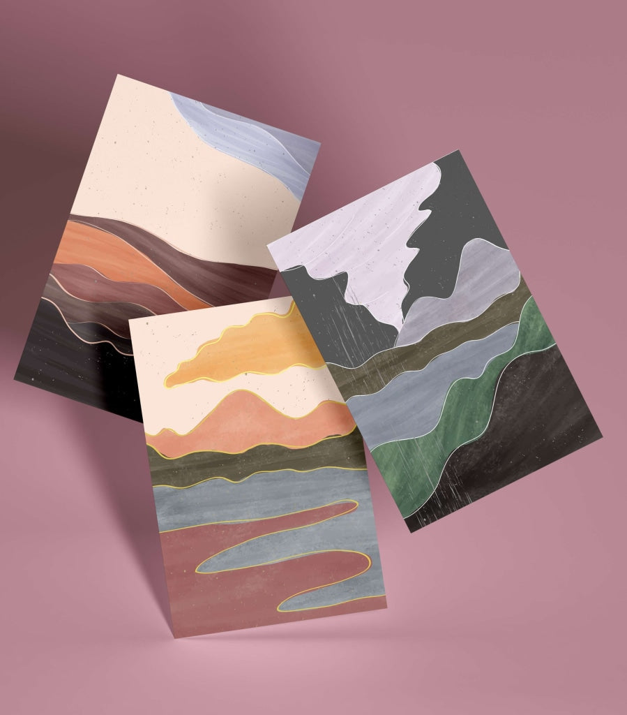 Land Of Shades - Abstract 3 Panels Art Frame For Wall Decor- Funkydecors Xs / Roll Posters Prints &amp;