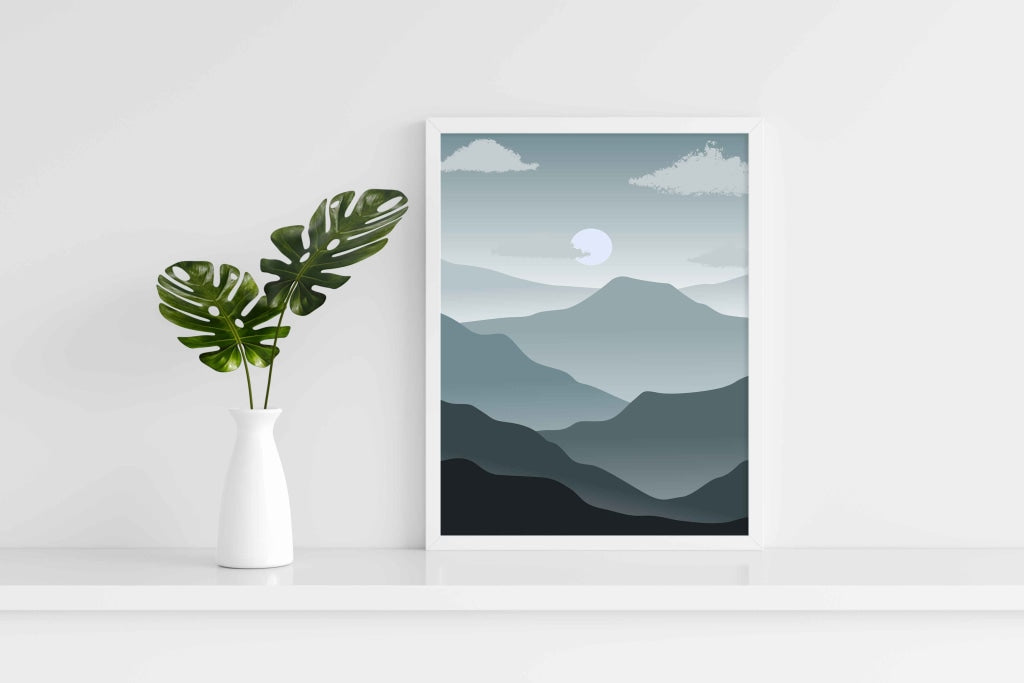 Land Of Shades - Achromatic Art Frame For Wall Decor- Funkydecors Xs / White Posters Prints &amp; Visual