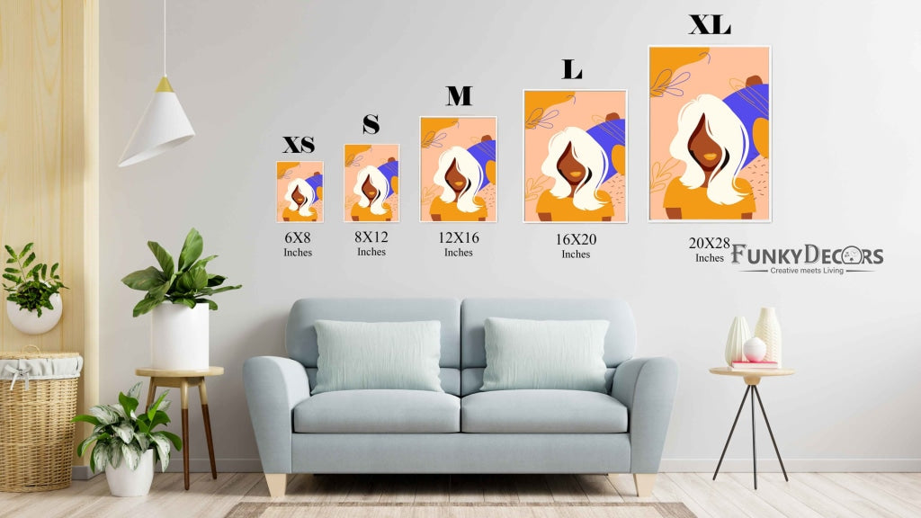 Lazy Hair Day Women Portrait Art Frame For Wall Decor- Funkydecors Posters Prints & Visual Artwork