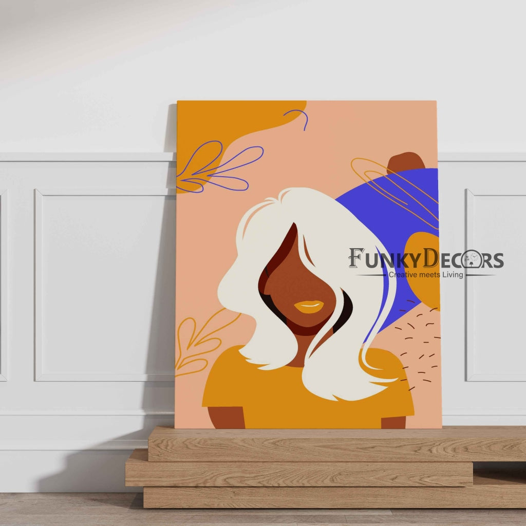 Lazy Hair Day Women Portrait Art Frame For Wall Decor- Funkydecors Posters Prints & Visual Artwork