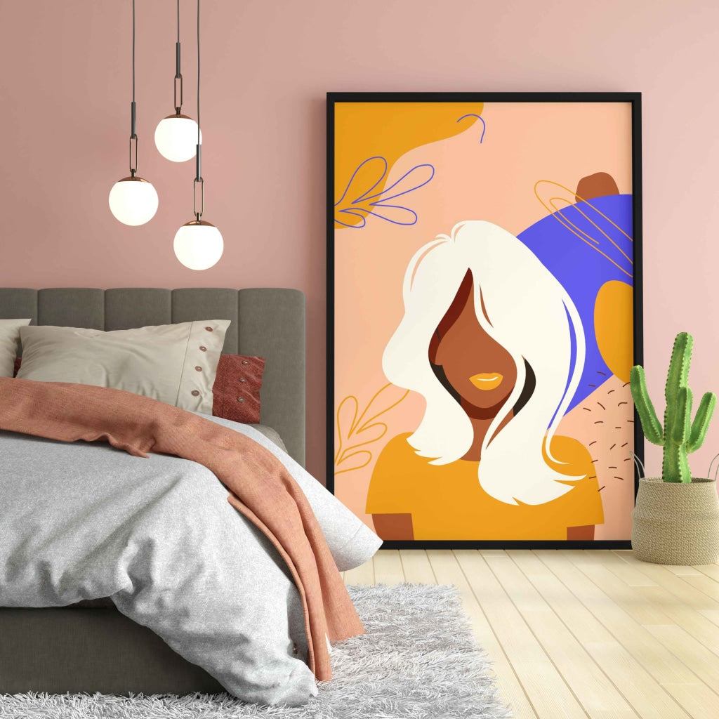 Lazy Hair Day Women Portrait Art Frame For Wall Decor- Funkydecors Xs / Black Posters Prints &