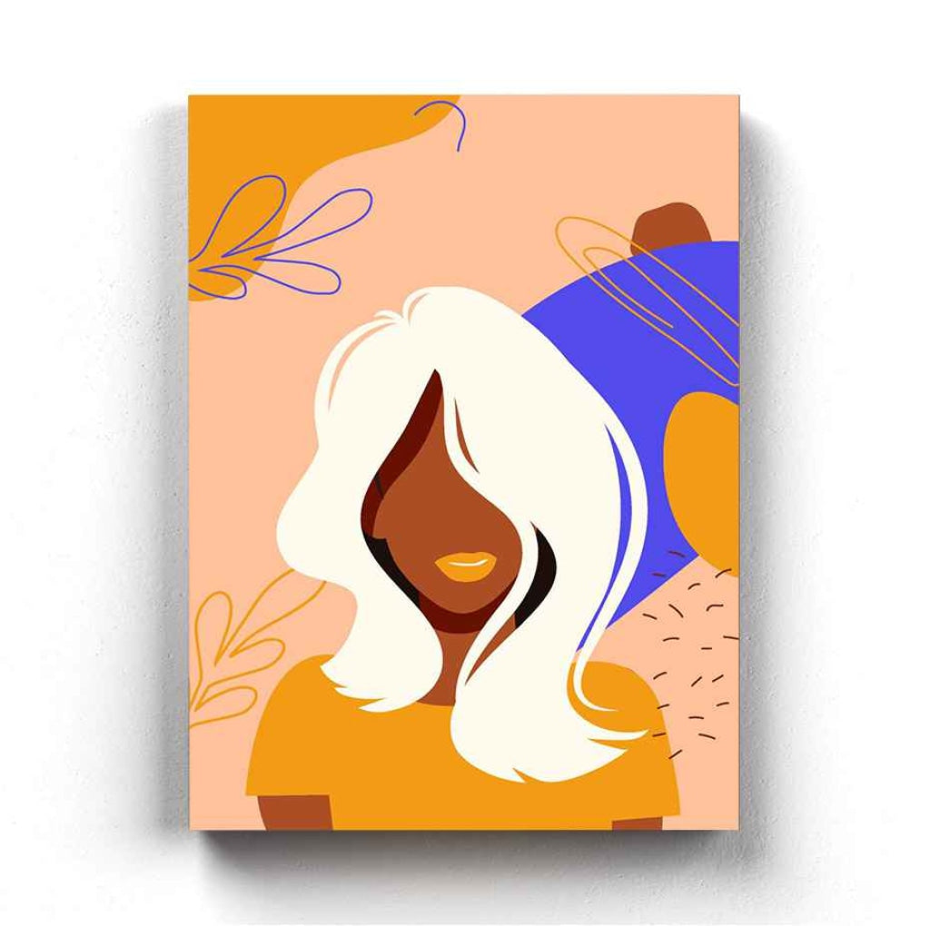 Lazy Hair Day Women Portrait Art Frame For Wall Decor- Funkydecors Xs / Canvas Posters Prints &