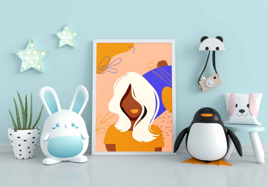 Lazy Hair Day Women Portrait Art Frame For Wall Decor- Funkydecors Xs / White Posters Prints &