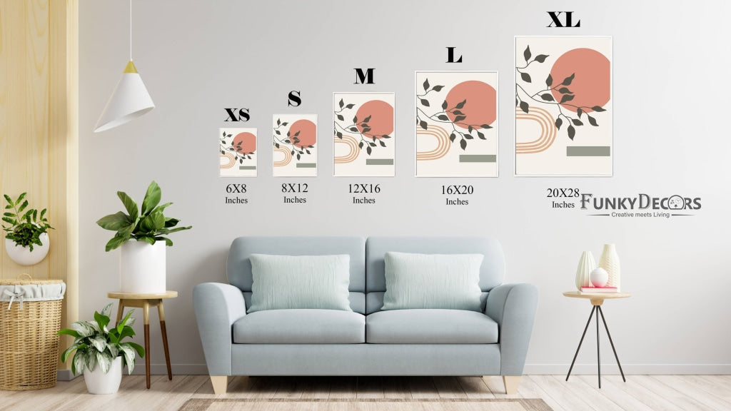 Leaf Art - Minimal 2 Panels Frame For Wall Decor- Funkydecors Posters Prints &amp; Visual Artwork