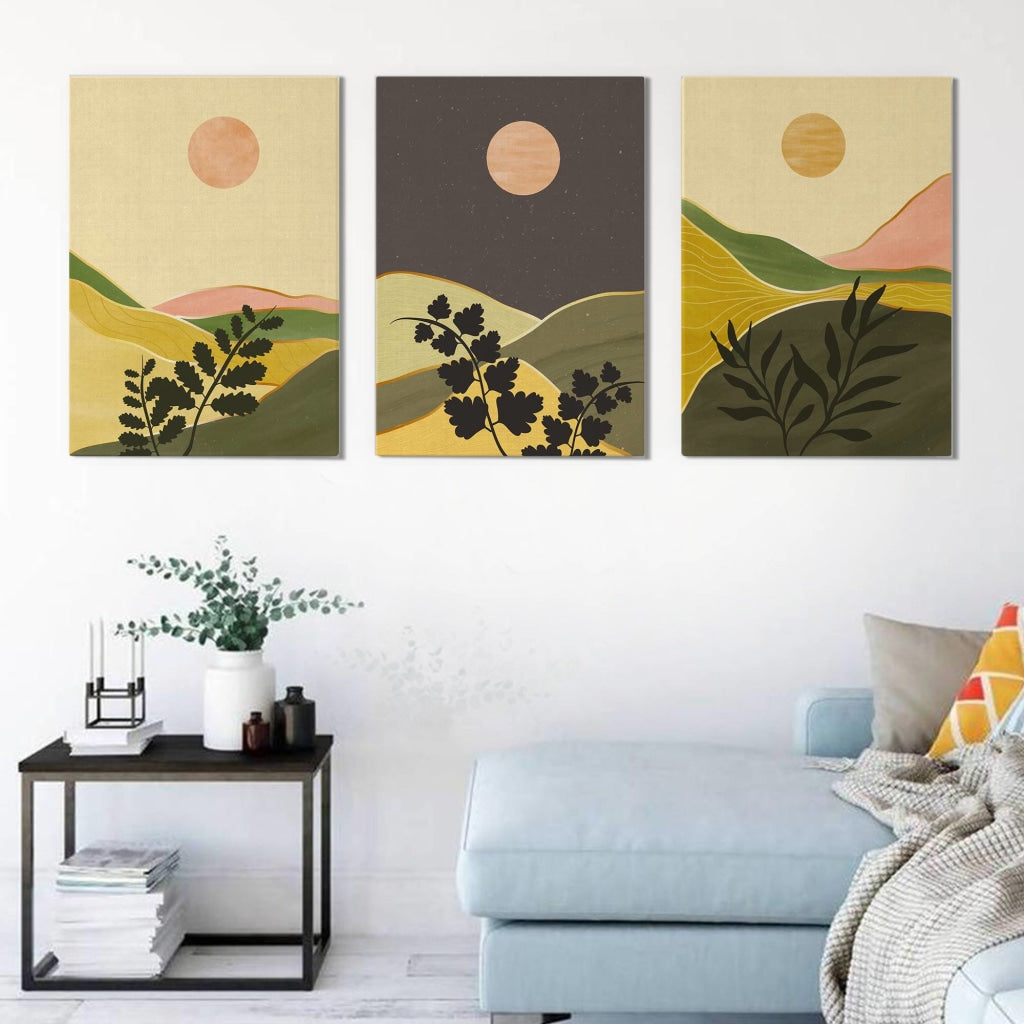 Leaf Art - Nature 3 Panels Frame For Wall Decor- Funkydecors Xs / Canvas Posters Prints & Visual