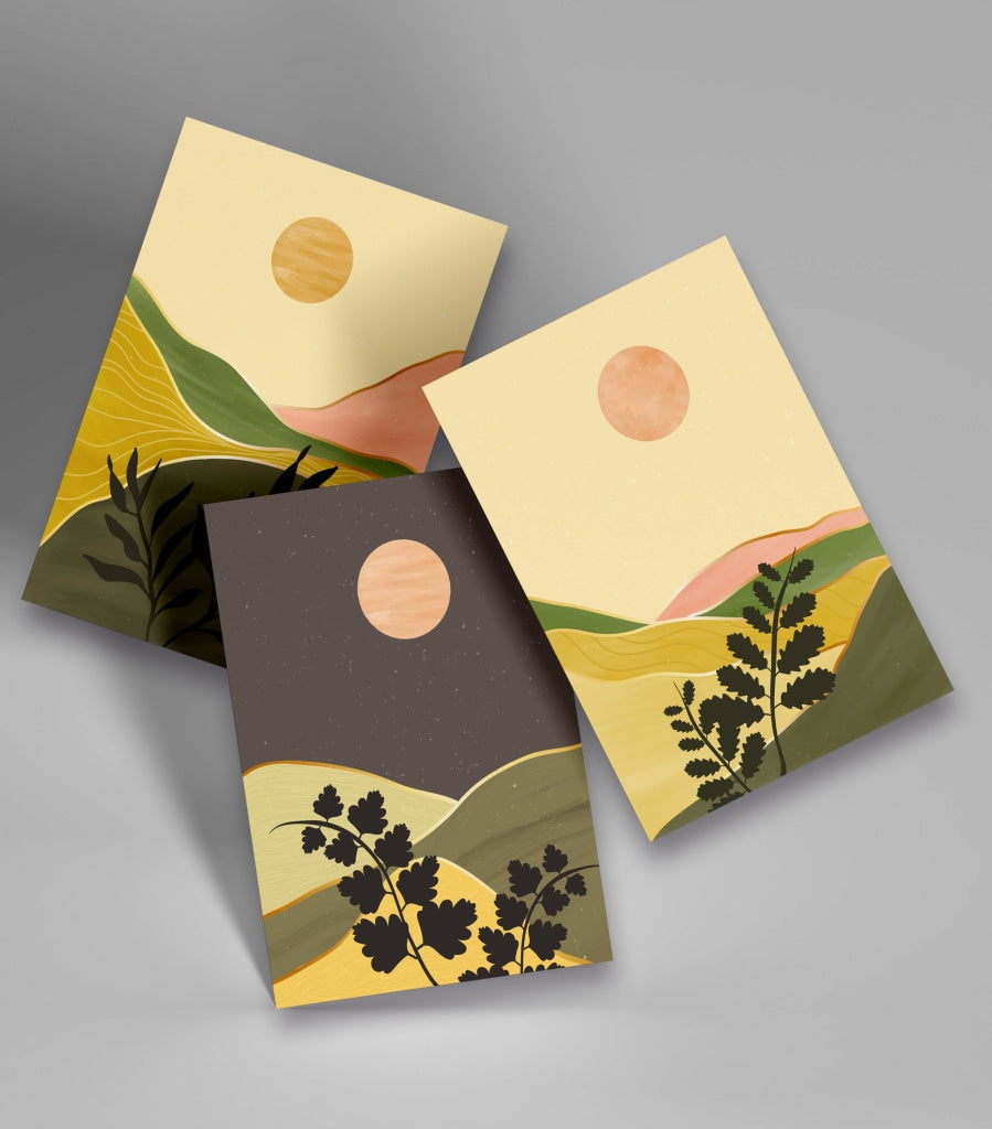 Leaf Art - Nature 3 Panels Frame For Wall Decor- Funkydecors Xs / Roll Posters Prints &amp; Visual