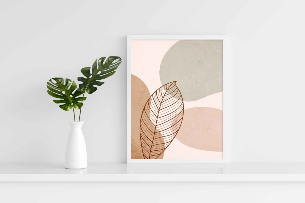 Leaf Art - Nature Frame For Wall Decor- Funkydecors Xs / White Posters Prints & Visual Artwork