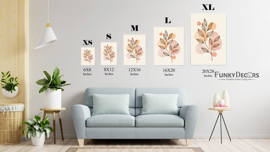 Leaf Print - Minimal 3 Panels Art Frame For Wall Decor- Funkydecors Posters Prints & Visual Artwork