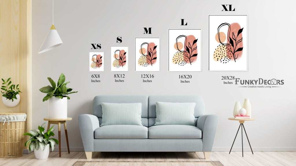 Leafy Aesthetic Abstract 3 Panels Art Frame For Wall Decor- Funkydecors Posters Prints &amp; Visual