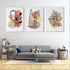 Leafy Aesthetic Abstract 3 Panels Art Frame For Wall Decor- Funkydecors Xs / Canvas Posters Prints &