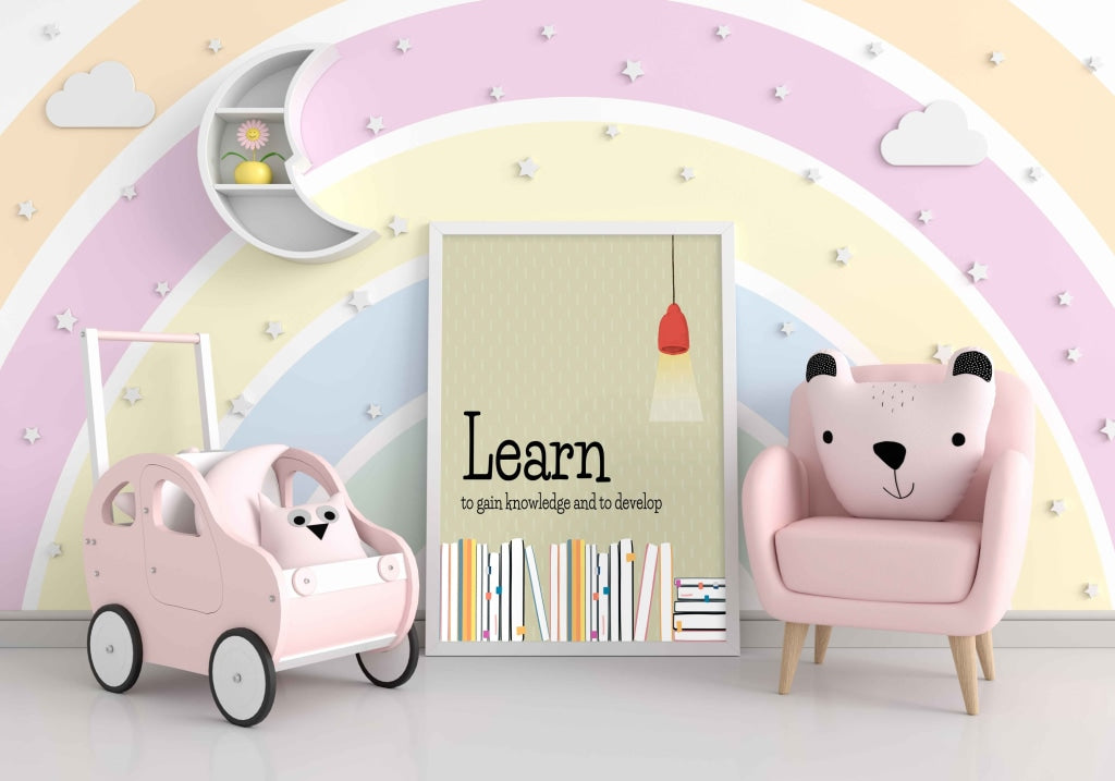 Learn To Gain Knowledge And Develop - Inspirational Quotes Art Frame For Wall Decor- Funkydecors Xs