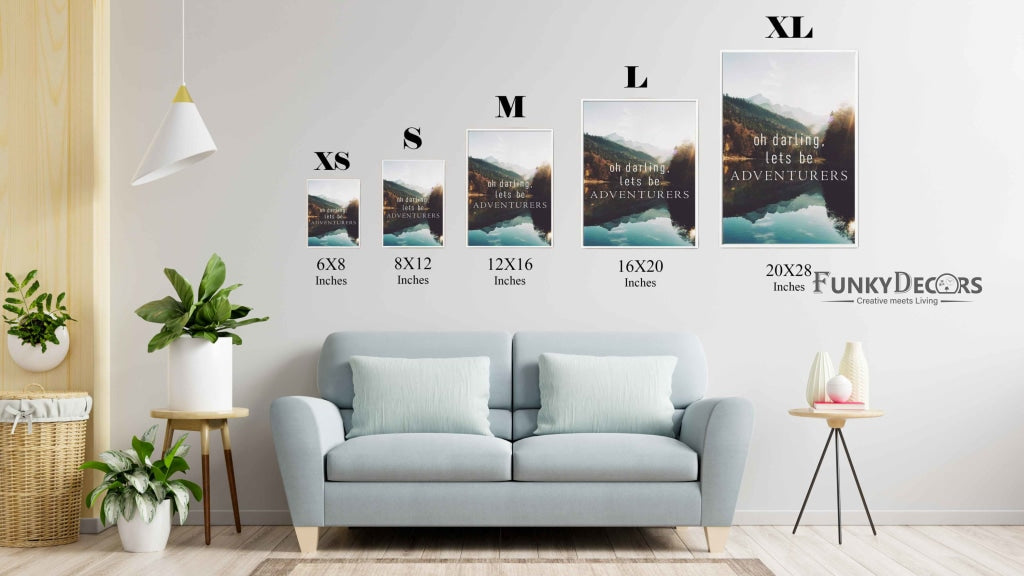 Lets Be Adventurers - Motivational Quotes Art Frame For Wall Decor- Funkydecors Posters Prints &amp;