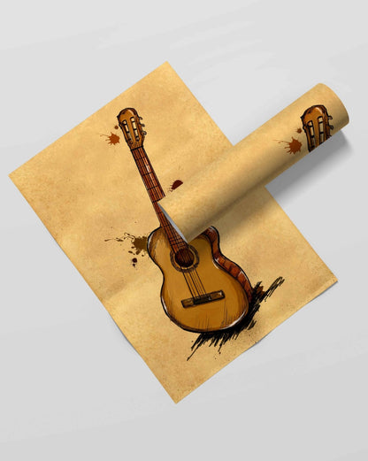 Lets Play Guitar - Vintage Art Frame For Wall Decor- Funkydecors Xs / Roll Posters Prints & Visual