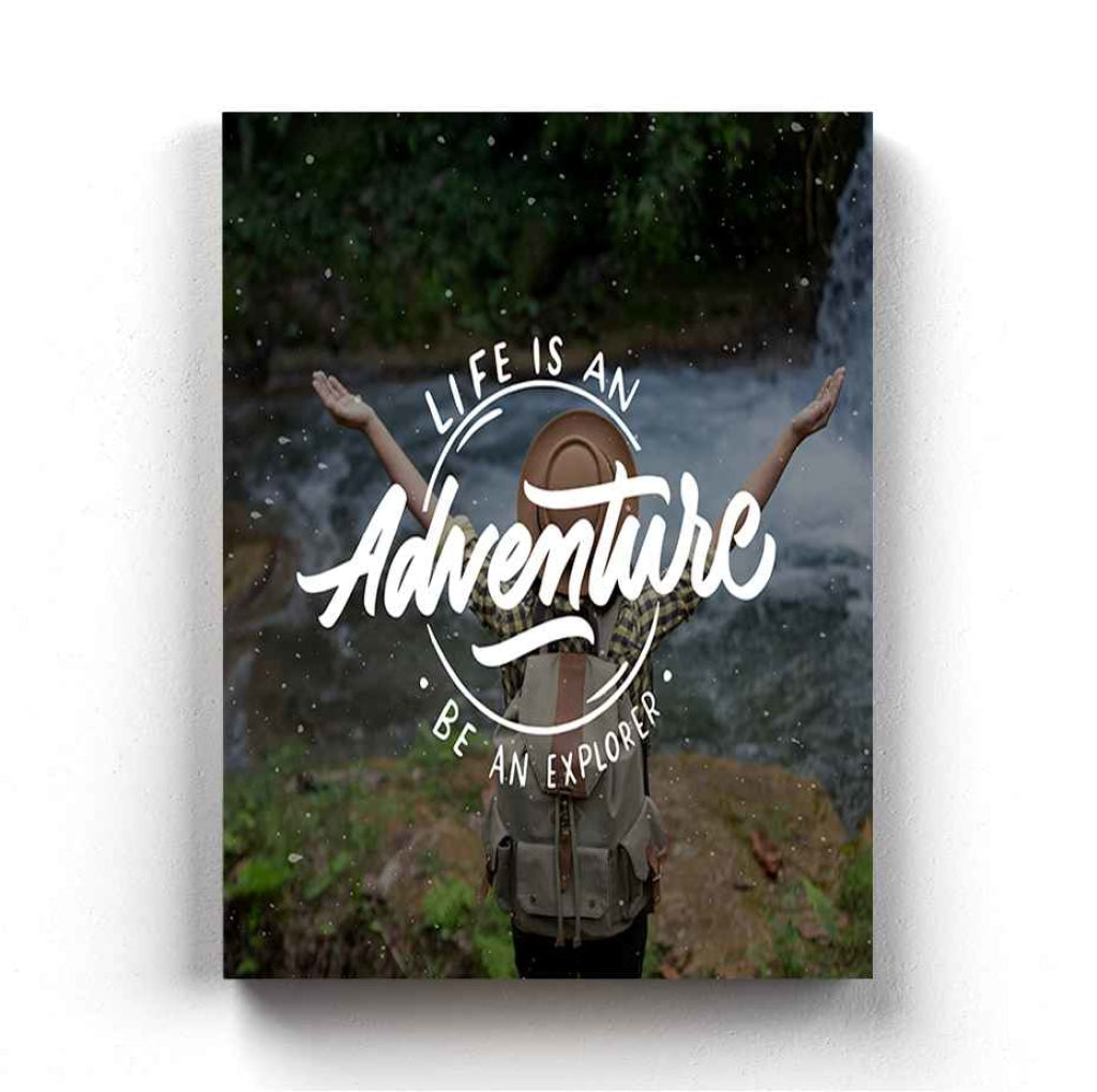 Life Is An Adventure Be Explorer - Motivation Quotes Art Frame For Wall Decor- Funkydecors Xs /