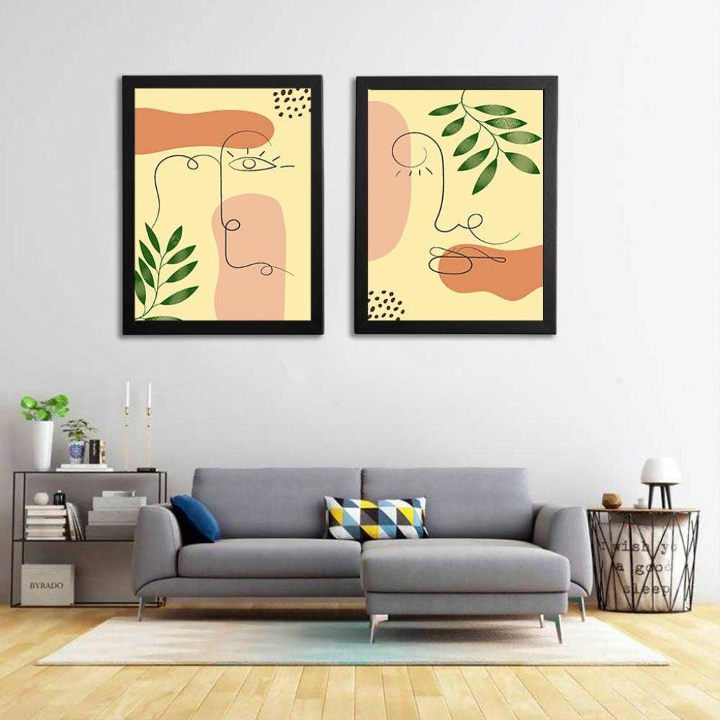 Line 2 Panels Art Frame For Wall Decor- Funkydecors Xs / Black Posters Prints &amp; Visual Artwork
