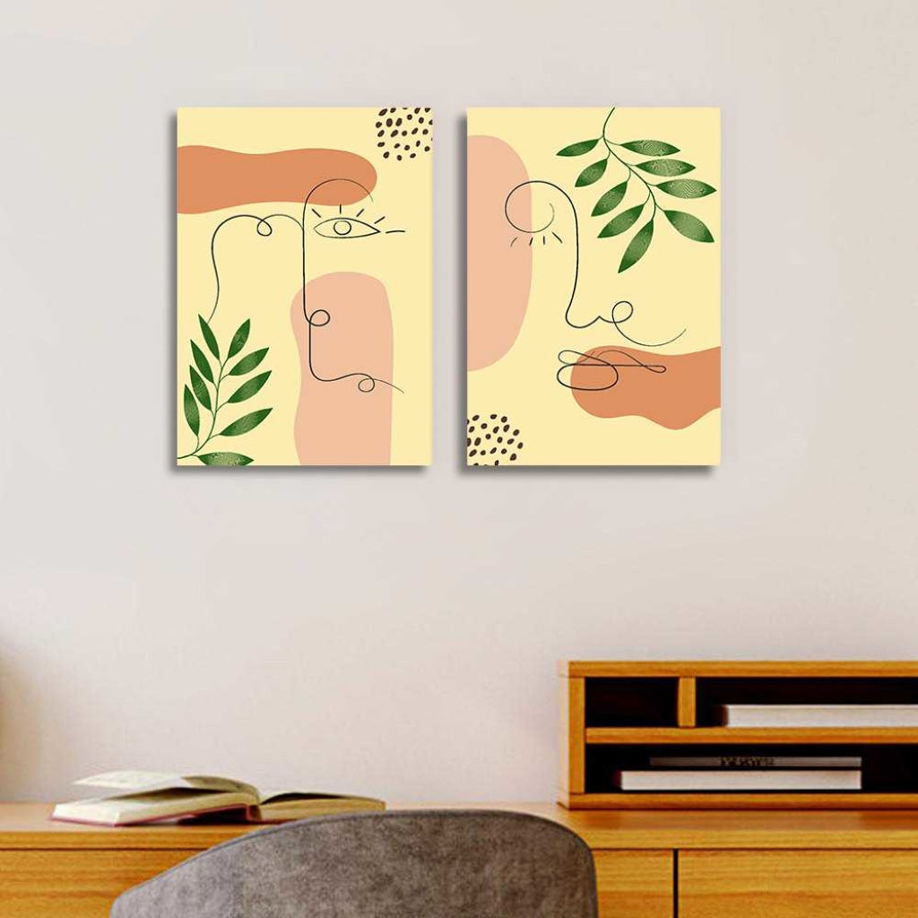 Line 2 Panels Art Frame For Wall Decor- Funkydecors Xs / Canvas Posters Prints &amp; Visual Artwork