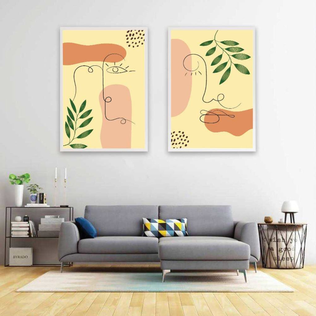 Line 2 Panels Art Frame For Wall Decor- Funkydecors Xs / White Posters Prints &amp; Visual Artwork